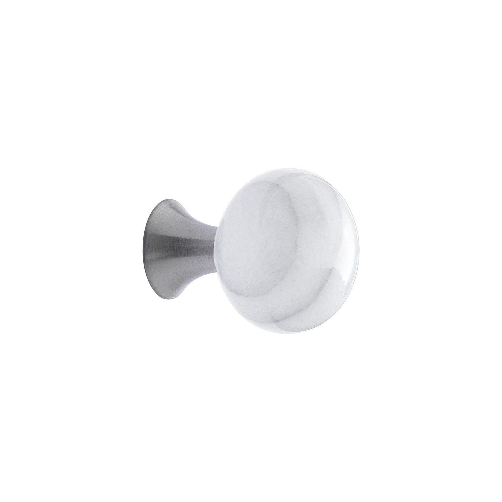 Furnipart Bead Straight Knob Marble White & Green 28mm Diameter
