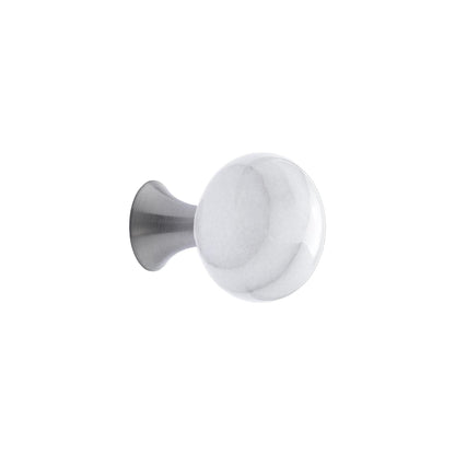Furnipart Bead Straight Knob Marble White & Green 28mm Diameter