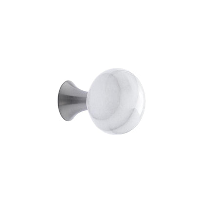 Furnipart Bead Straight Knob Marble White & Green 28mm Diameter