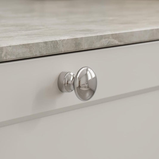 Furnipart Baron Cup 64mm, T Knob & Round Knob Bright Nickel 64mm