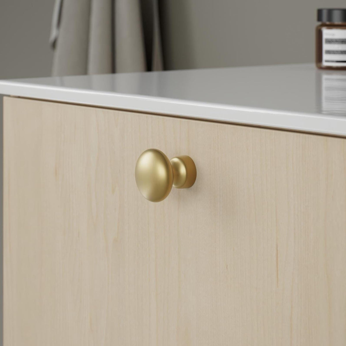 Furnipart Baron Cup 64mm, T Knob & Round Knob Dark Brushed Gold