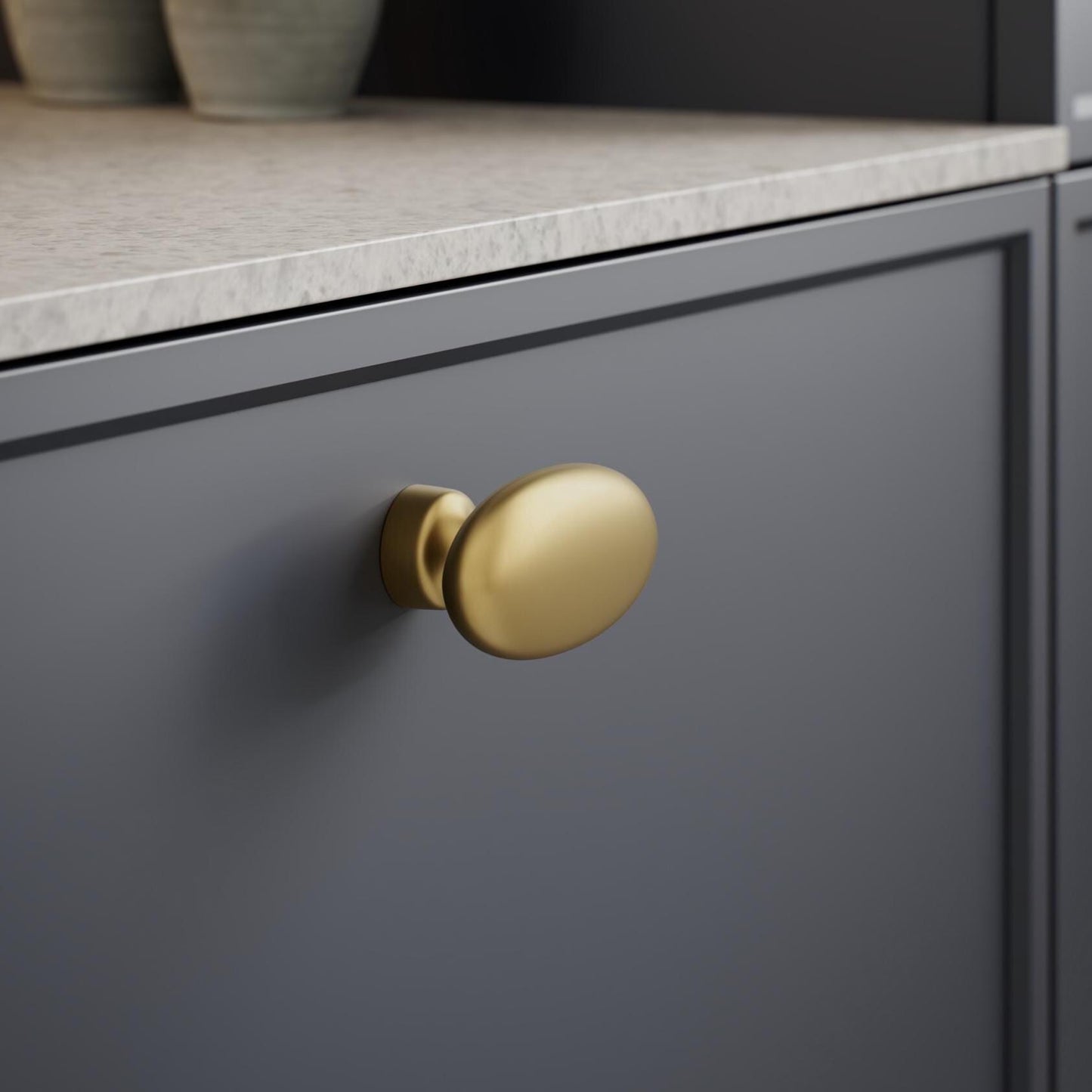 Furnipart Baron Cup 64mm, T Knob & Round Knob Dark Brushed Gold