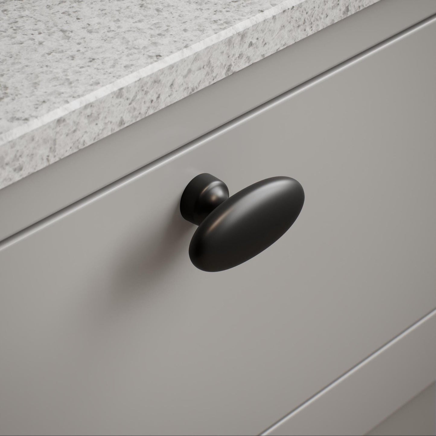 Furnipart Baron Cup 64mm, T Knob & Round Knob Matt Black