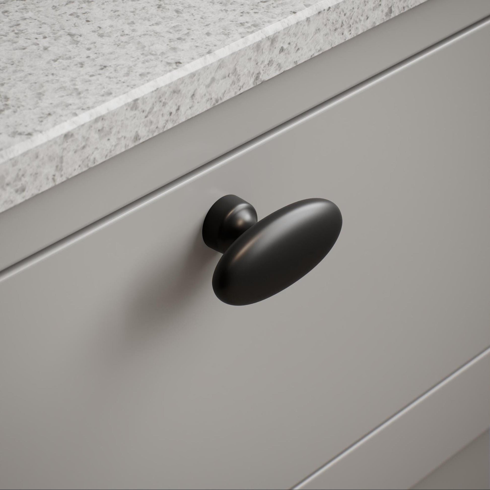 Furnipart Baron Cup 64mm, T Knob & Round Knob Matt Black