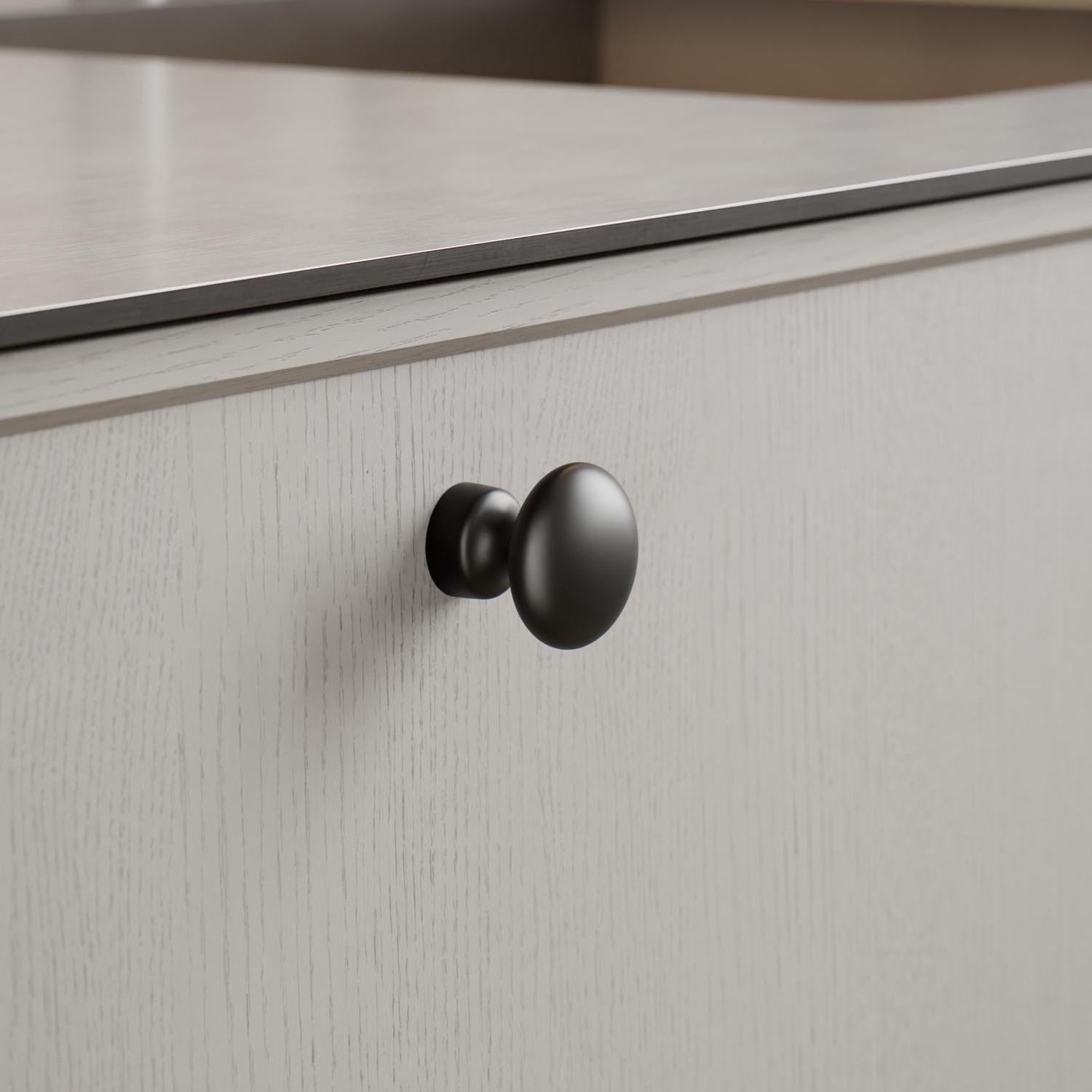 Furnipart Baron Cup 64mm, T Knob & Round Knob Matt Black