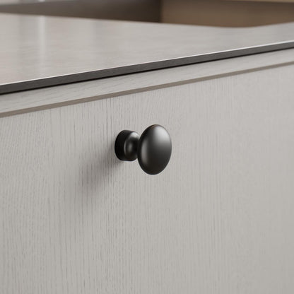 Furnipart Baron Cup 64mm, T Knob & Round Knob Matt Black