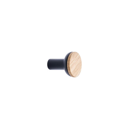 Furnipart Bis Handle & Round Knob Lacquered Oak Matt Black 160mm
