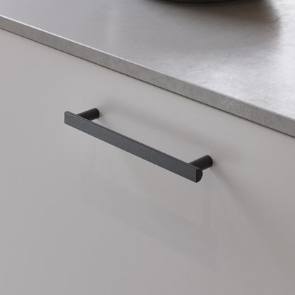 Furnipart Bis Handle & Round Knob Stained Black Oak Matt Black 160mm