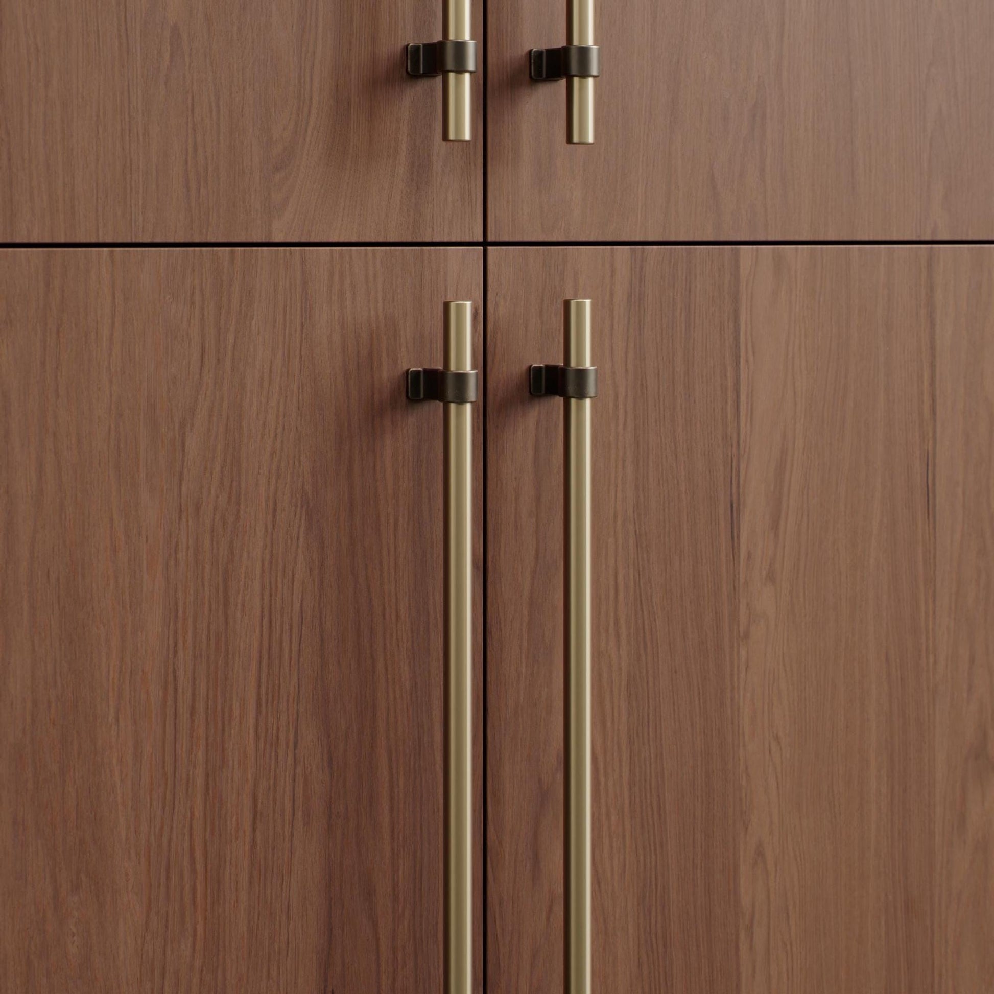 Furnipart Bond Handles & T-Knob Antique Brown Fine Brushed Brass 160mm 320mm T-Knob