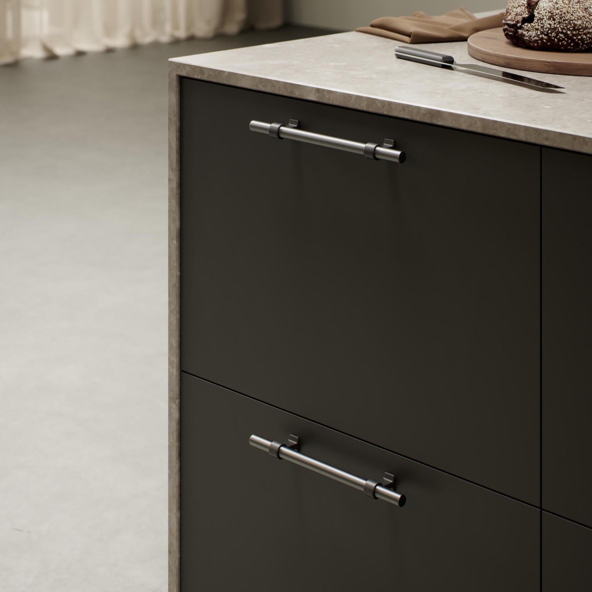 Furnipart Bond Handles & T-Knob Matt Black Gun Metal Brass 160mm 320mm T-Knob