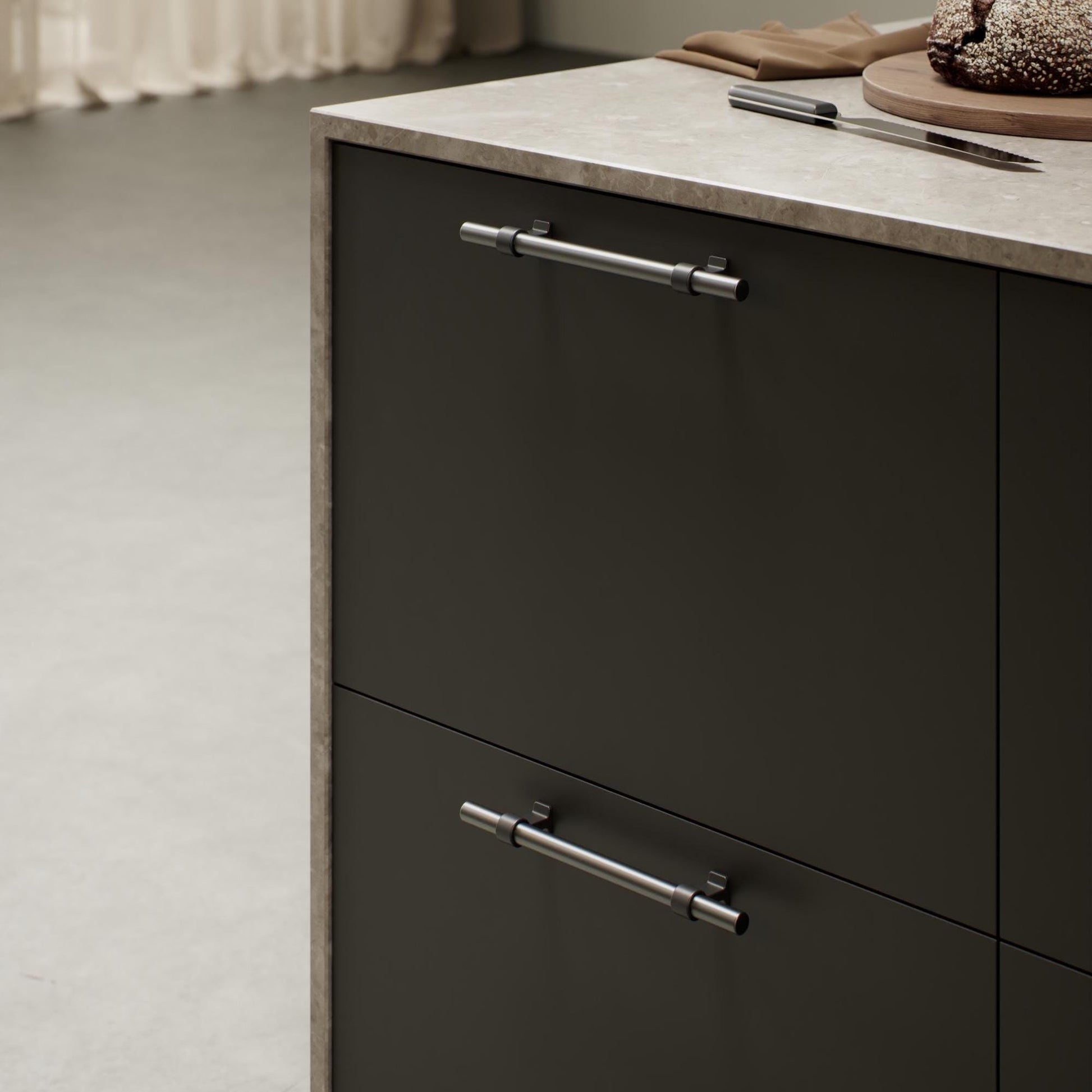 Furnipart Bond Handles & T-Knob Matt Black Gun Metal Brass 160mm 320mm T-Knob