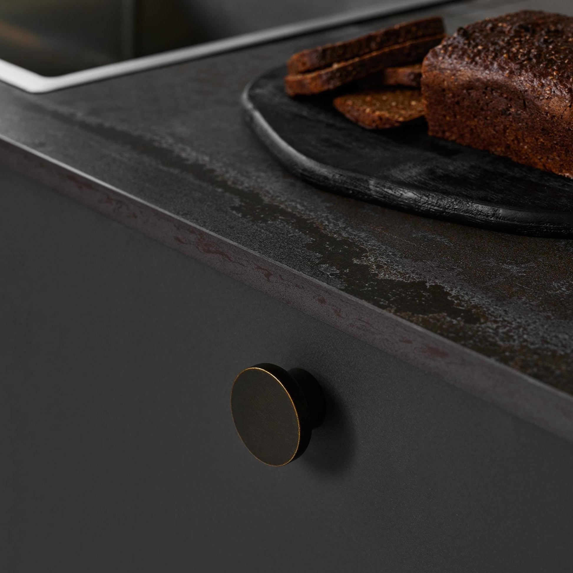 Furnipart Circle Antique Brown, Dark Brushed Gold & Inox Knob 50mm