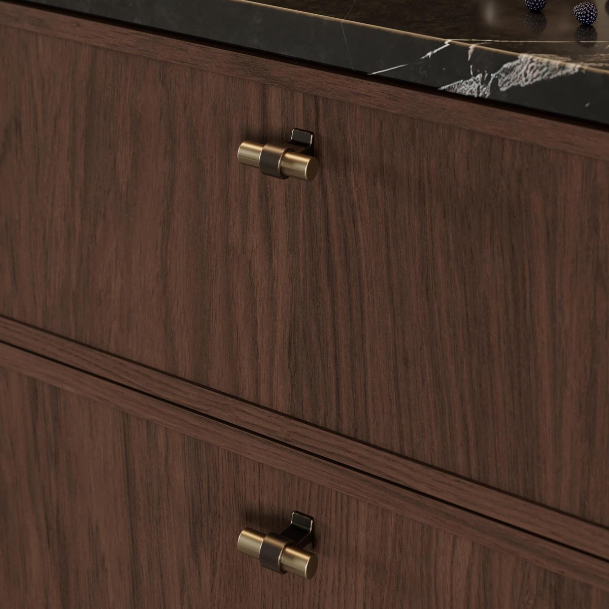 Furnipart Bond Handles & T-Knob Antique Brown Fine Brushed Brass 160mm 320mm T-Knob