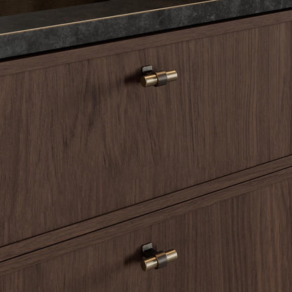 Furnipart Bond Handles & T-Knob Antique Brown Fine Brushed Brass 160mm 320mm T-Knob