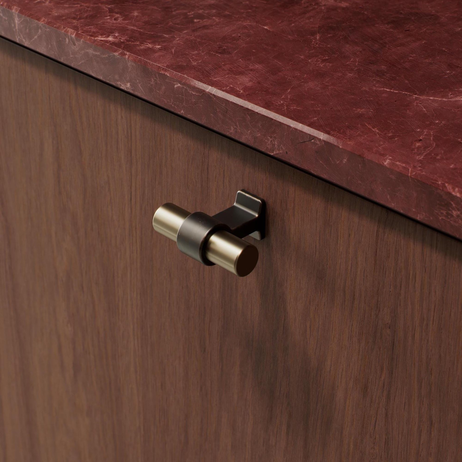 Furnipart Bond Handles & T-Knob Antique Brown Fine Brushed Brass 160mm 320mm T-Knob