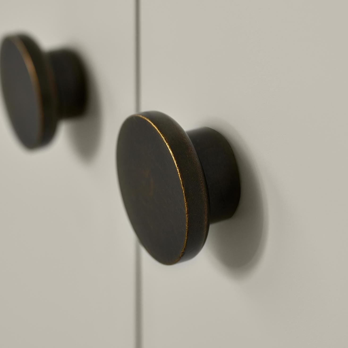 Furnipart Circle Antique Brown, Dark Brushed Gold & Inox Knob 50mm