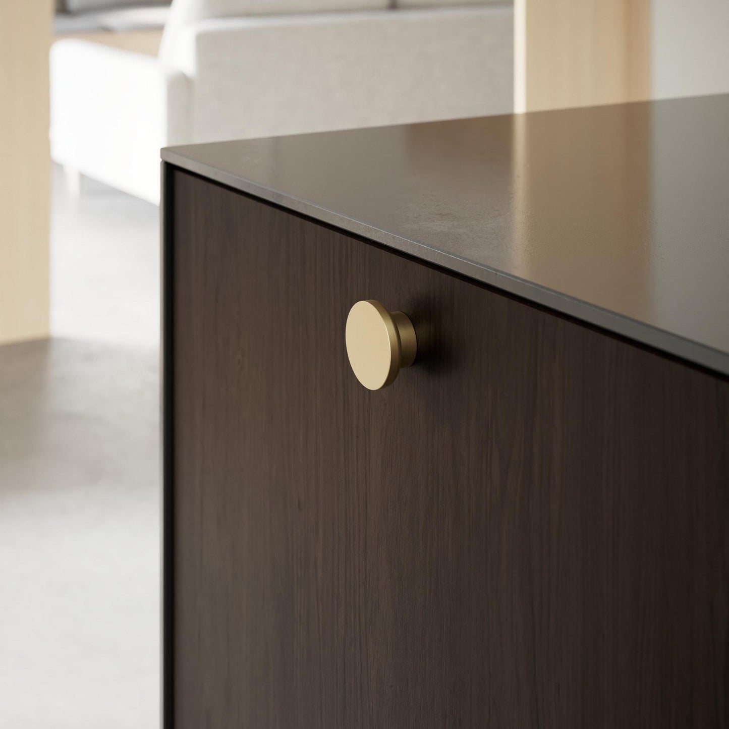 Furnipart Circle Antique Brown, Dark Brushed Gold & Inox Knob 50mm