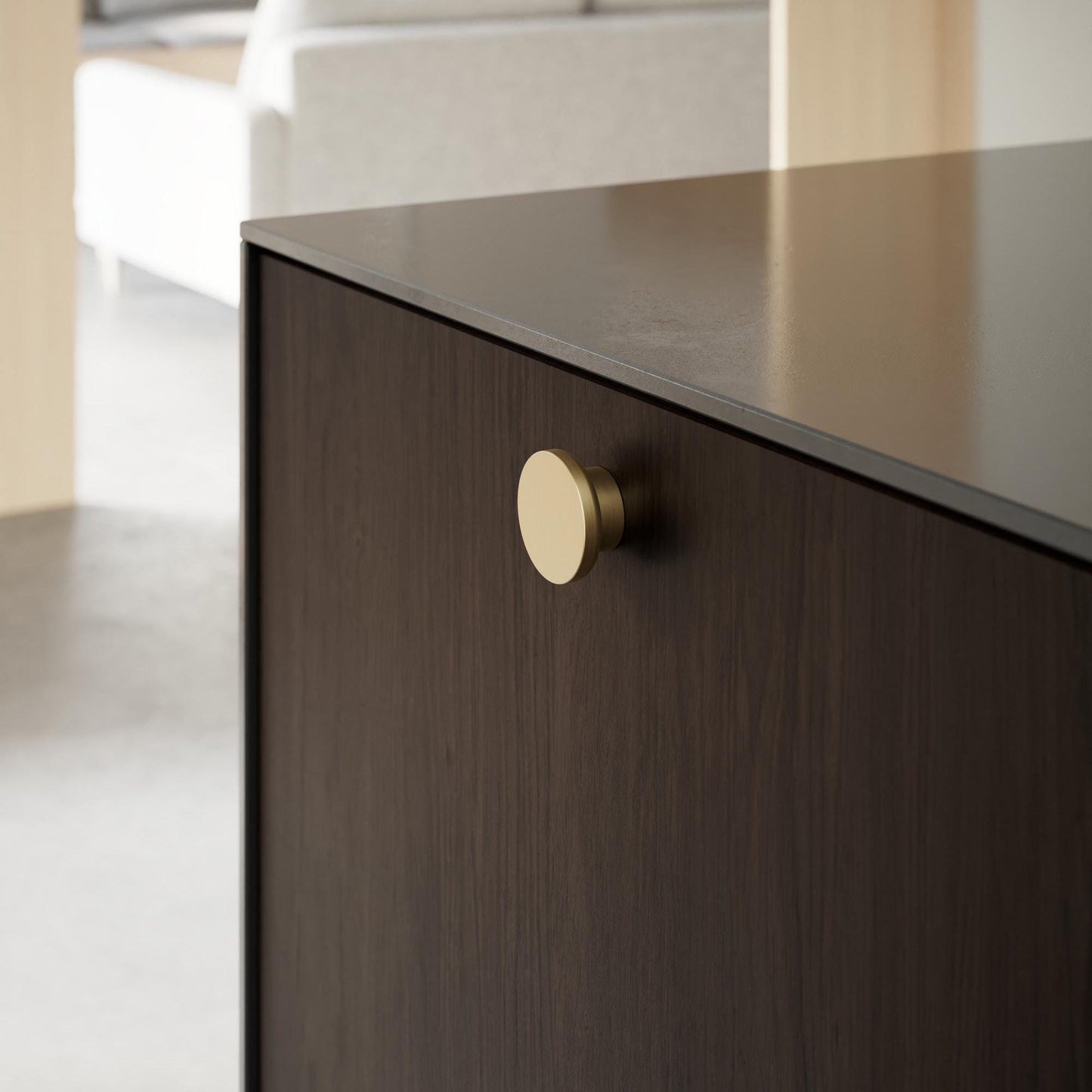 Furnipart Circle Antique Brown, Dark Brushed Gold & Inox Knob 50mm