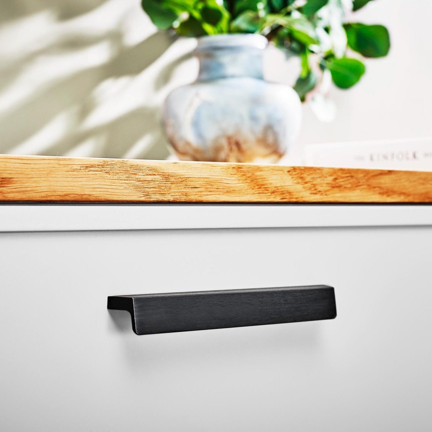 Furnipart Envelope Brushed Black Handle & Knob 50mm 200mm