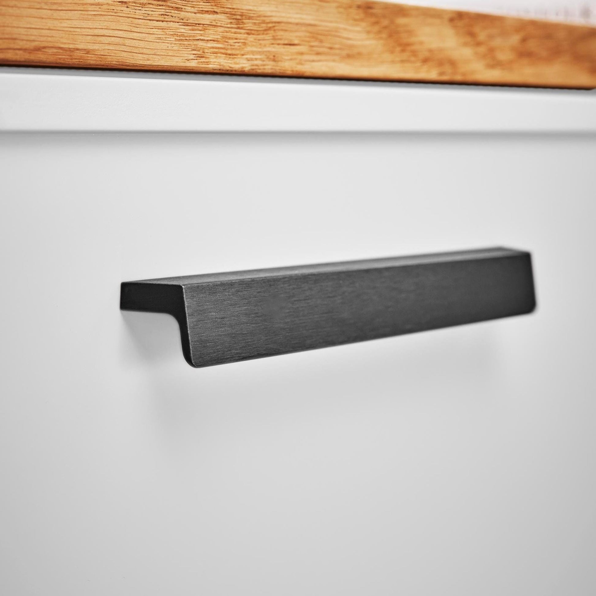 Furnipart Envelope Brushed Black Handle & Knob 50mm 200mm