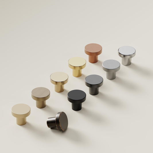 Furnipart Dot Round Knob Brushed Brass 30mm