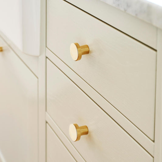 Furnipart Dot Round Knob Untreated Brass Polished 30mm