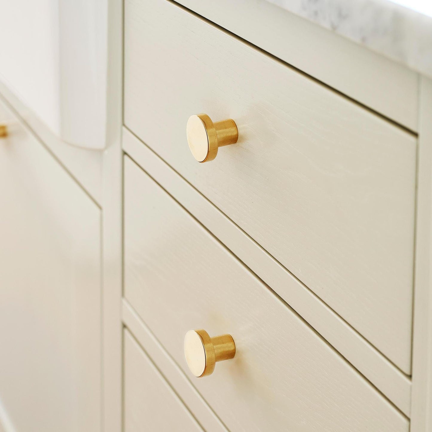 Furnipart Dot Round Knob Untreated Brass Polished 30mm