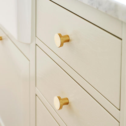 Furnipart Dot Round Knob Untreated Brass Polished 30mm