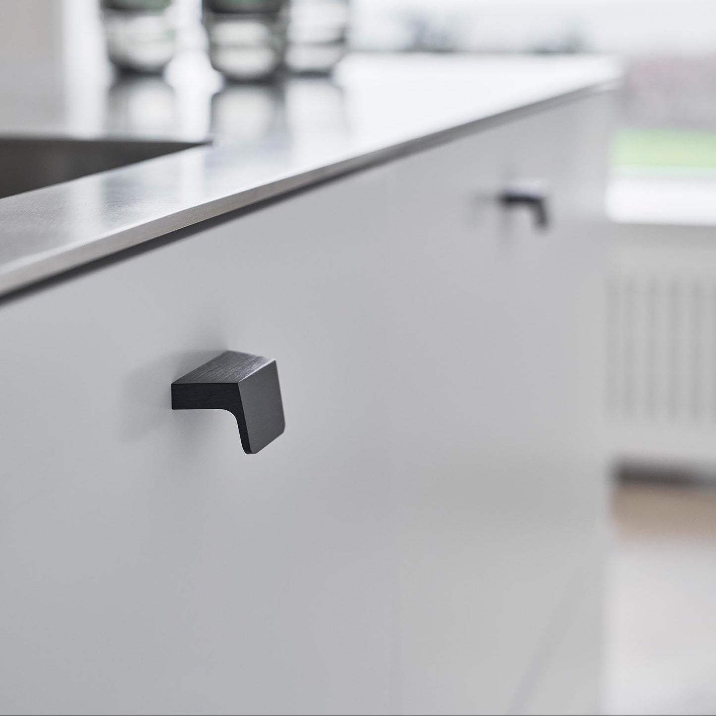 Furnipart Envelope Brushed Black Handle & Knob 50mm 200mm