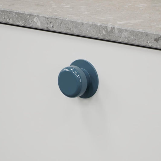 Furnipart Colette Knob Glossy Maroon, Blue & Dusty Yellow 50mm