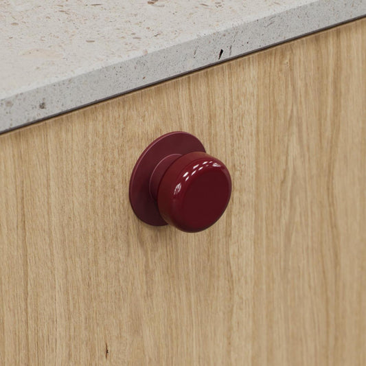 Furnipart Colette Knob Glossy Maroon, Blue & Dusty Yellow 50mm