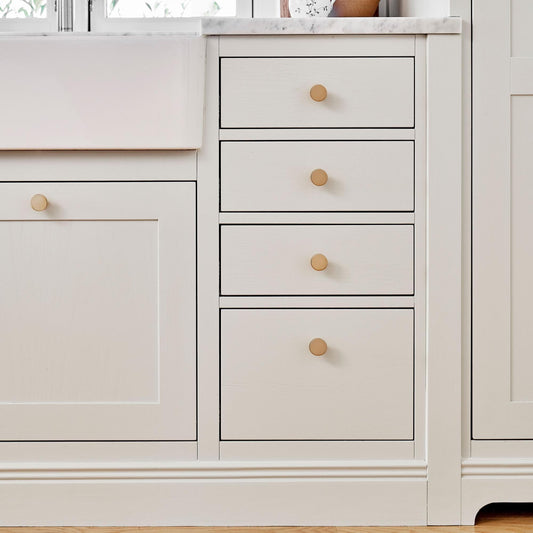 Furnipart Dot Round Knob Untrated Brass Polished 30mm