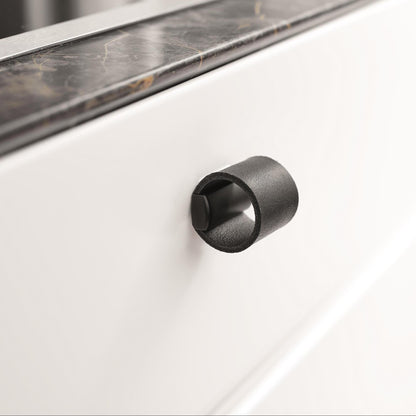 Furnipart Drum Leather Knob Black 32mm