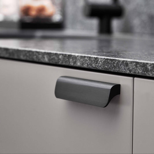 Furnipart Fall Brushed Matt Black Handle & Knob 16mm 128mm 224mm