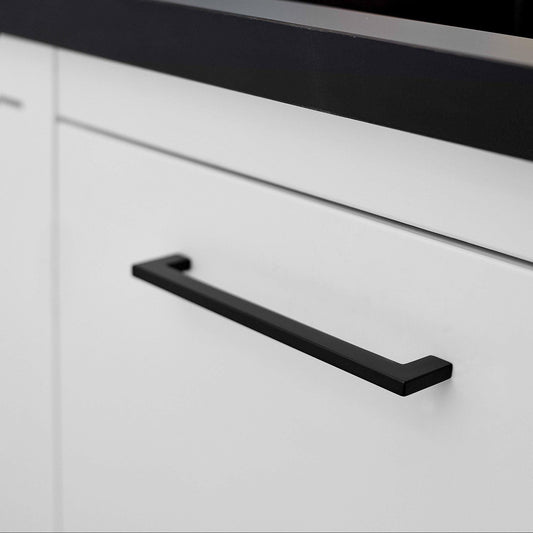 Furnipart Flat Handle Matt Black 128mm 192mm 256mm 448mm