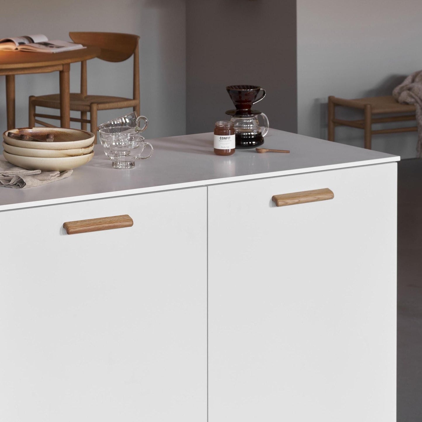 Furnipart Glove Oak Clear Lacquered Wooden Handle & Knob 32mm 160mm