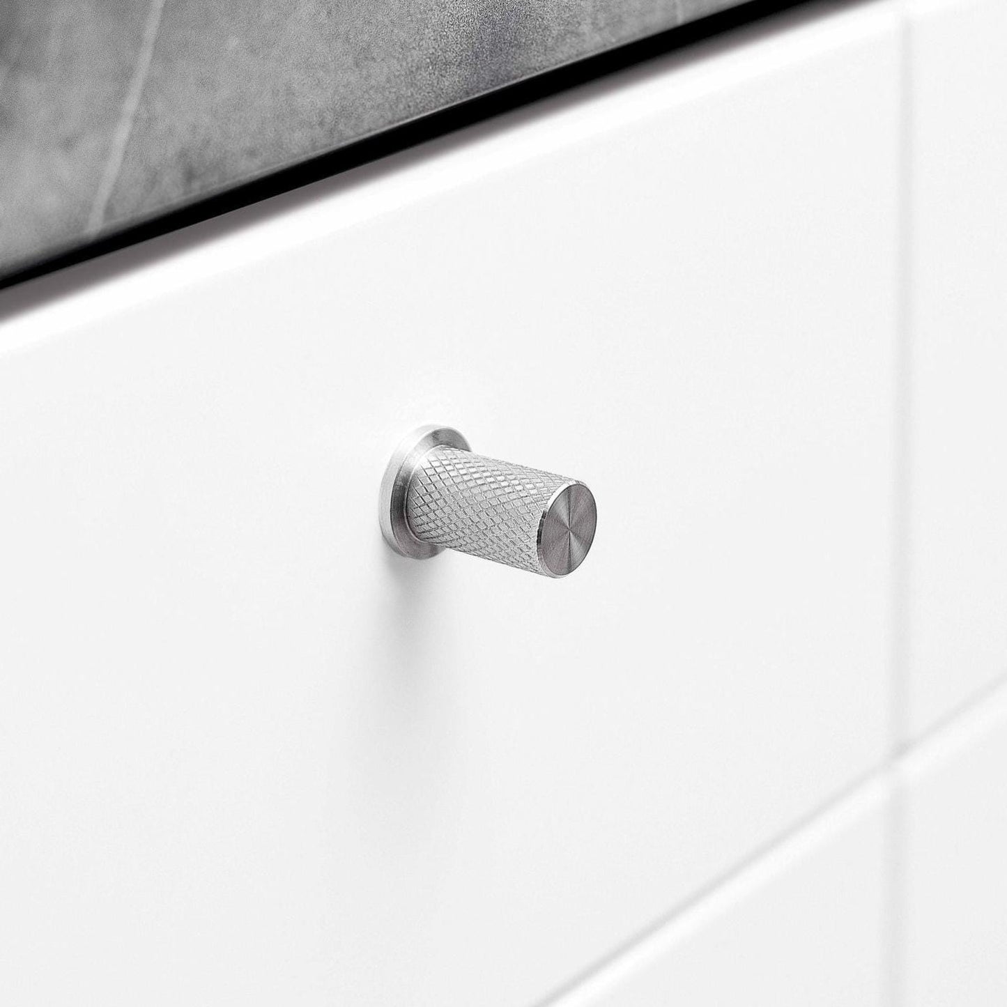 Furnipart Harlequin Knurled Knob Silk Polished Stainless Steel