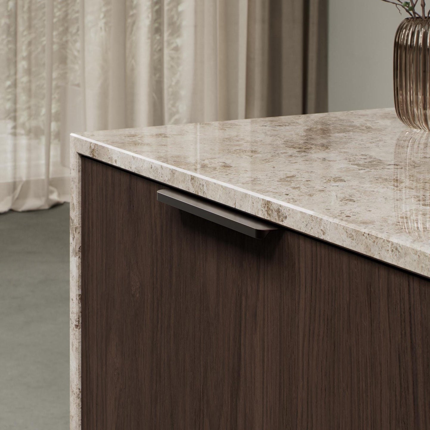 Furnipart Comet Profile Rear Mounted Handle Matt Bronze 50mm & 200mm