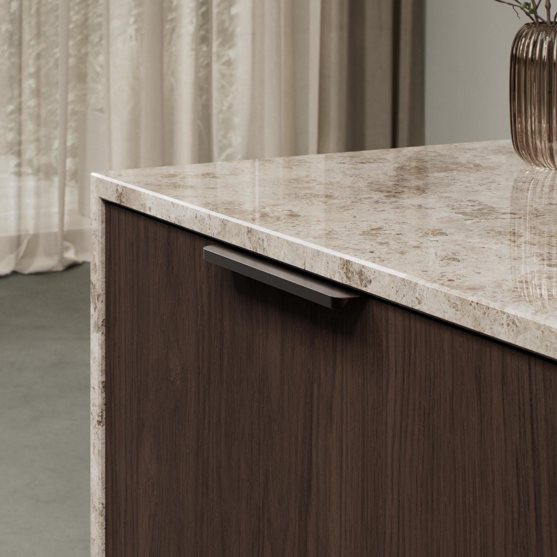 Furnipart Comet Profile Rear Mounted Handle Matt Bronze 50mm & 200mm