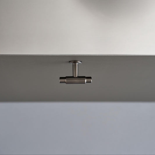 Furnipart Villa Fluted Handle & Knob Gun Metal 128mm 192mm Round Knob T- Knob