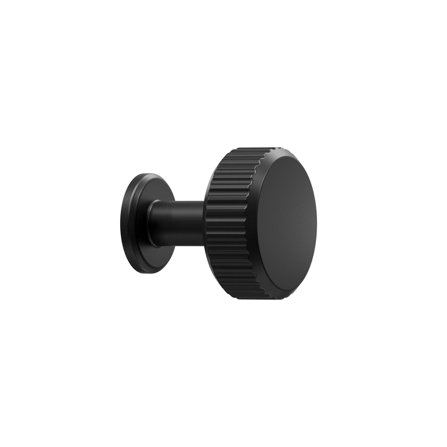 Furnipart Villa Fluted Handle & Knob Matt Black 128mm 192mm Round Knob T- Knob