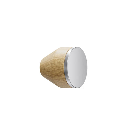 Furnipart Melura Oak & Stainless Steel Real Wooden Knob Lacquered