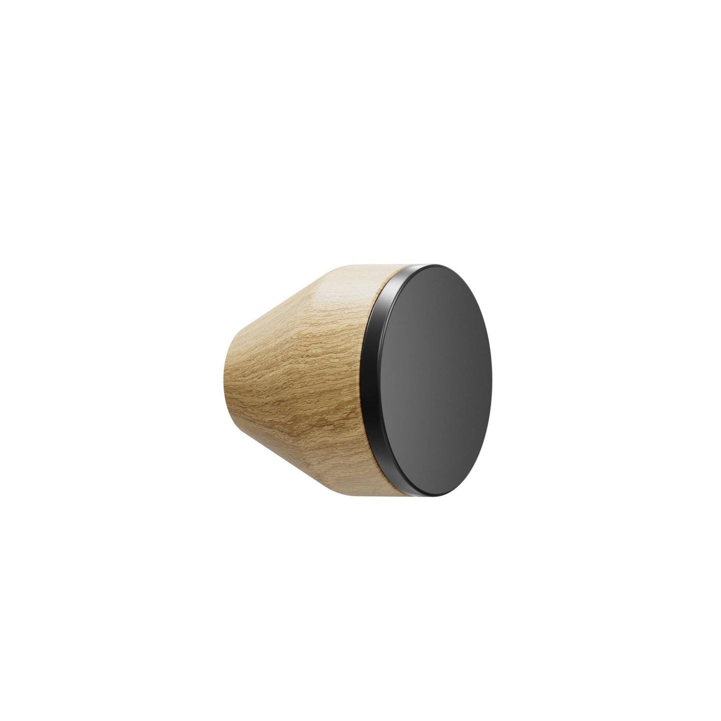 Furnipart Melura Oak & Matt Black Real Wooden Knob Lacquered