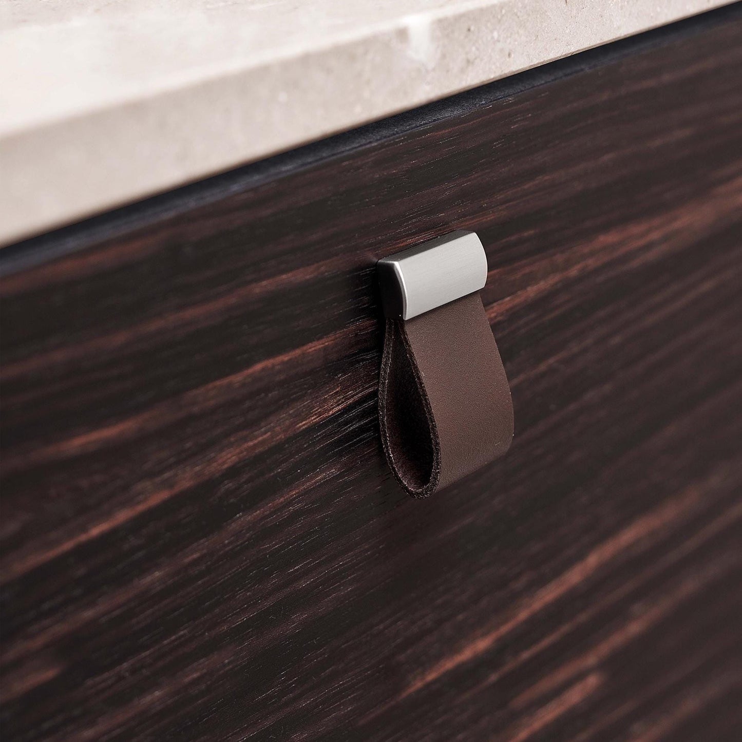 Furnipart Strap Cognac Leather & Inox Knob
