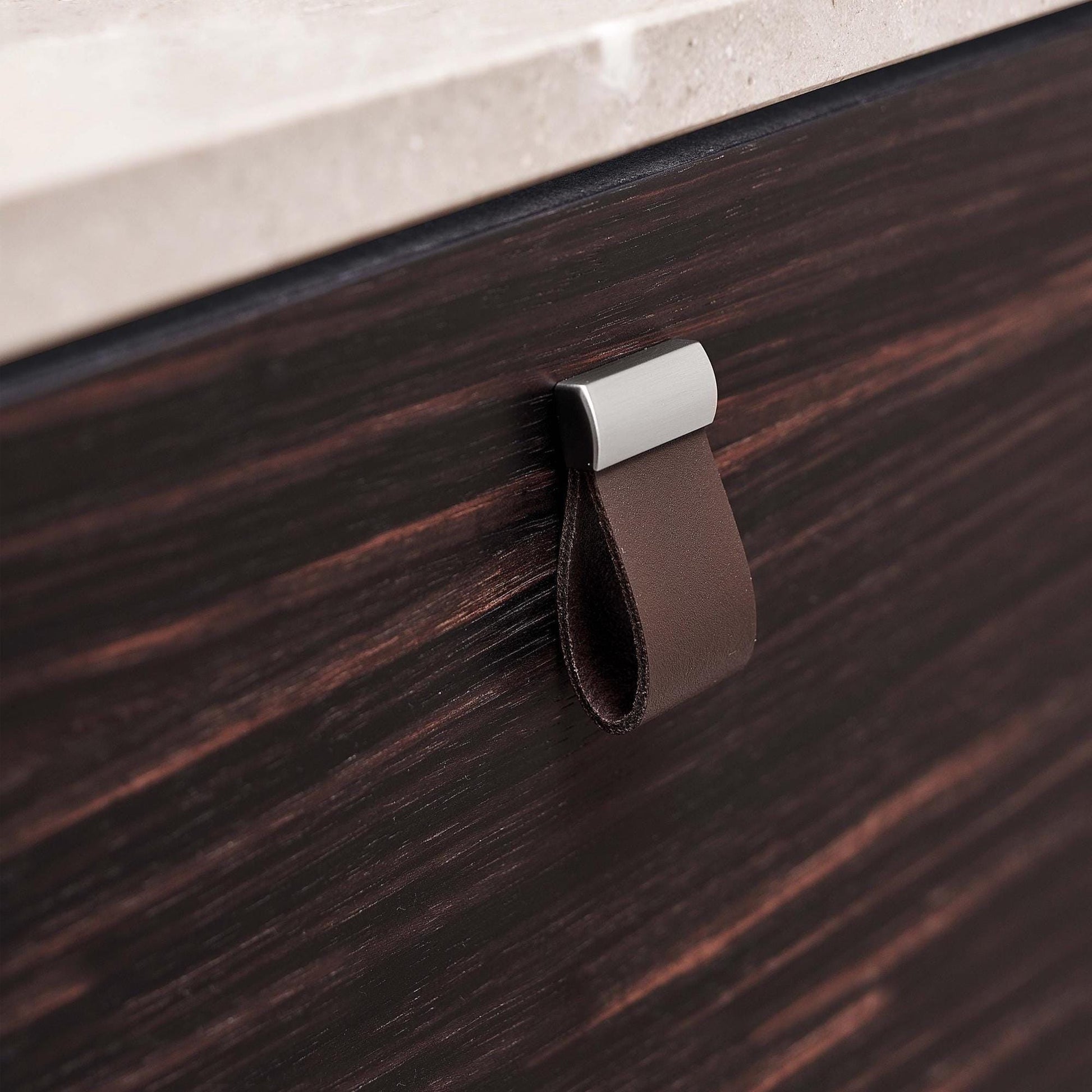 Furnipart Strap Cognac Leather & Inox Knob