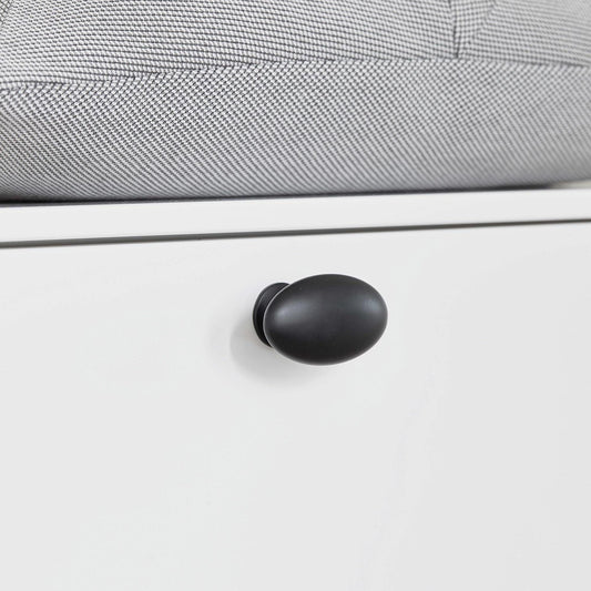 Furnipart Oval Simple Knob Matt Black with Pins