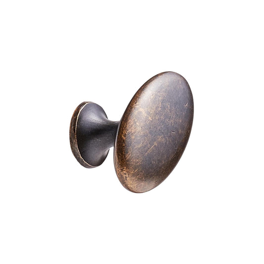 Furnipart Oval Simple Knob Antique Brownw with Pins