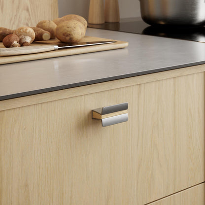 Furnipart Papillon Lacquered Oak & Matt Inox Wood Handle 32mm 160mm 320mm