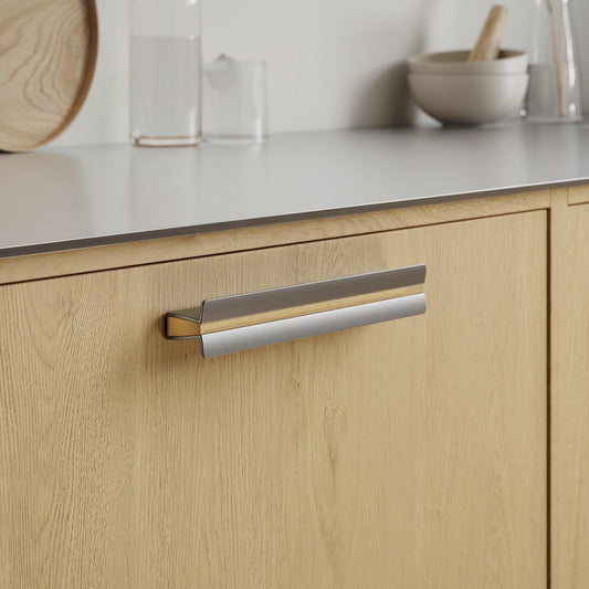 Furnipart Papillon Lacquered Oak & Matt Inox Wood Handle 32mm 160mm 320mm