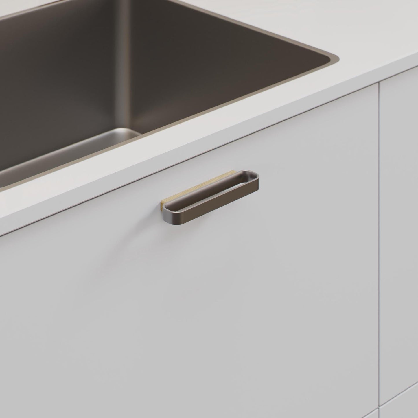 Furnipart Race Clear Lacquered Oak & Inox Wood Handle 32mm 96mm